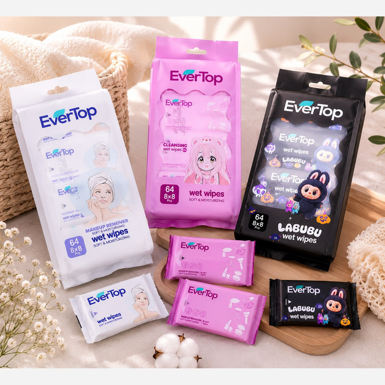 دستمال مرطوب مینی 8 عددی فانتزی اقتصادی برند EverTop