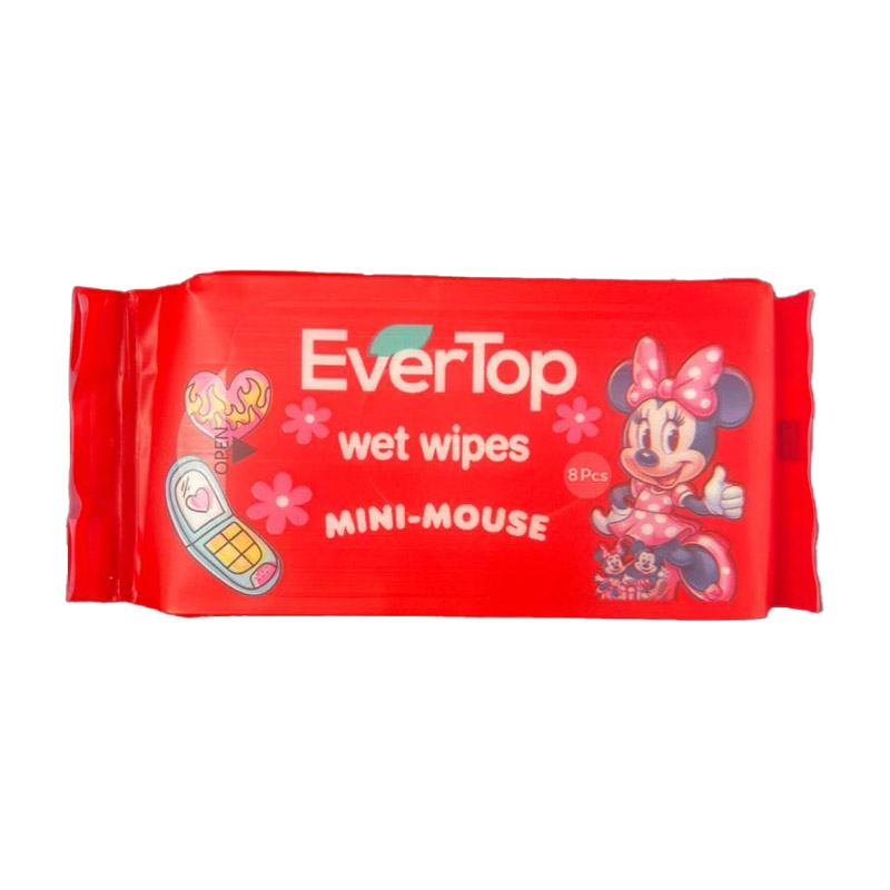 دستمال مرطوب مینی 8 عددی فانتزی اقتصادی برند EverTop