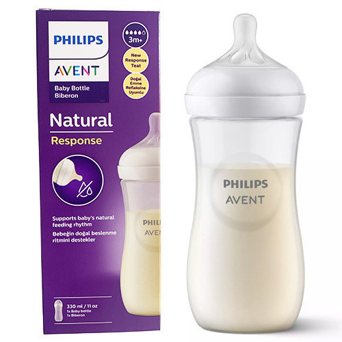 شیشه شیر طلقی اونت avent حجم ۳۳۰ میل تکی (ضدچکه)
