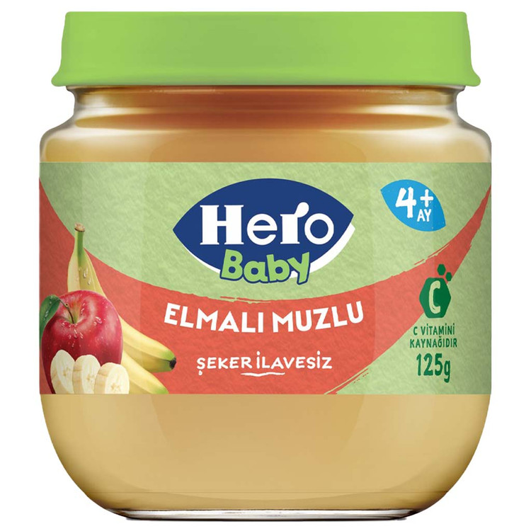پوره میوه مخلوط سیب و موز هرو بیبی hero baby (مخصوص ۴ ماه به بالا)