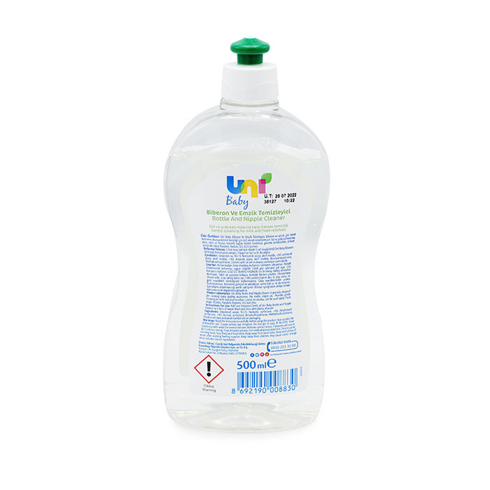 مایع ضدعفونی کننده و استریل شیشه شیر و وسایل کودک یونی بیبی uni babyحجم 500 ml